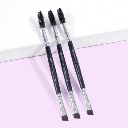 Summer Cosmetic Double-ended Eyebrow Brush, 3 Counts/set Comfort Professional Angled Brow Brush, Eyelash Spoolie Brush, Beauty Makeup Brushes, Durable Smooth Makeup Brush Tool, Summer?Cosmetic Brushes for Makeup