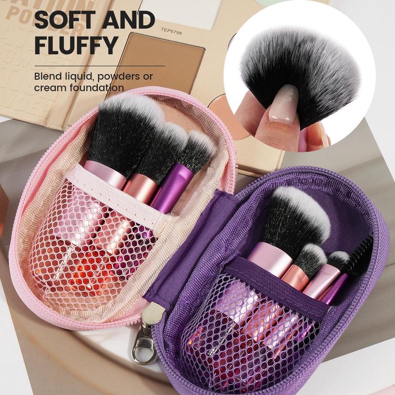 Travel Makeup Brush Set with Bag, 10pcs Soft Bristle Makeup Brush & Storage Box, Professional Makeup Tool, Cosmetic Brush, Makeup Brushes Set, Makeup Products