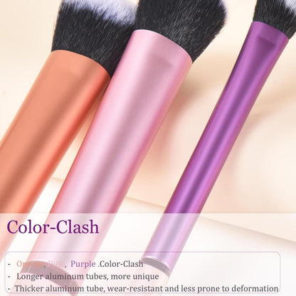 Makeup Brush with Clear Handle, Versatile Soft Makeup Brushes for Foundation, Powder, Concealers, Eye Shadows, Blush, Lip Balm, Brushes with Soft Bristles & Comfortable Grip for Beginners, Cosmetic Brush Set