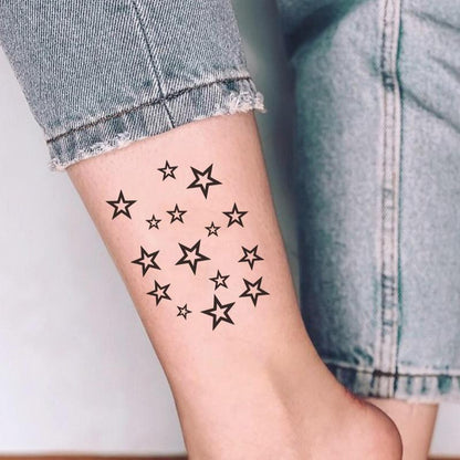 Star Pattern Temporary Tattoo Sticker, Fake Tattoo Sticker, Body Art Decoration, Body?Makeup?Cosmetic?Tool?For Women & Girls