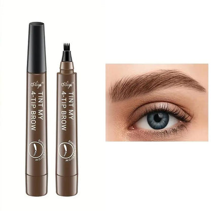 Waterproof 4 Split Tip Eyebrow Pencil, 1 Count Long Lasting Brow Styling Pen, Brow Shading & Filling Pencil, Eye Brow Makeup Product