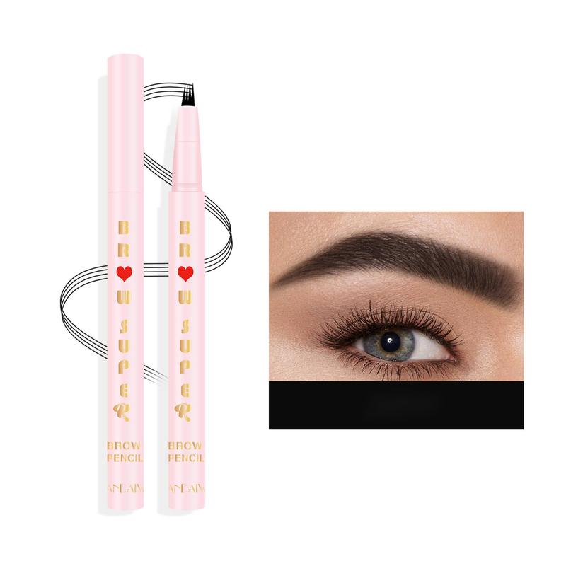 1 Piece Quad Liquid Eyebrow Pencil, Waterproof Fork Tip Eyebrow Pen, Long Lasting Eyebrow Pencil