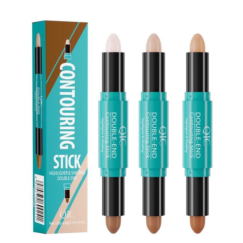 QIC Flawless Brightening Concealer, Illuminating & Highlighting Face Makeup, Conceals Dark Under Eye Circles,Double-End Highlighter Contour- 2 in 1 Makeup Shading - Long-Lasting Waterproof Smooth Cream Bronzer