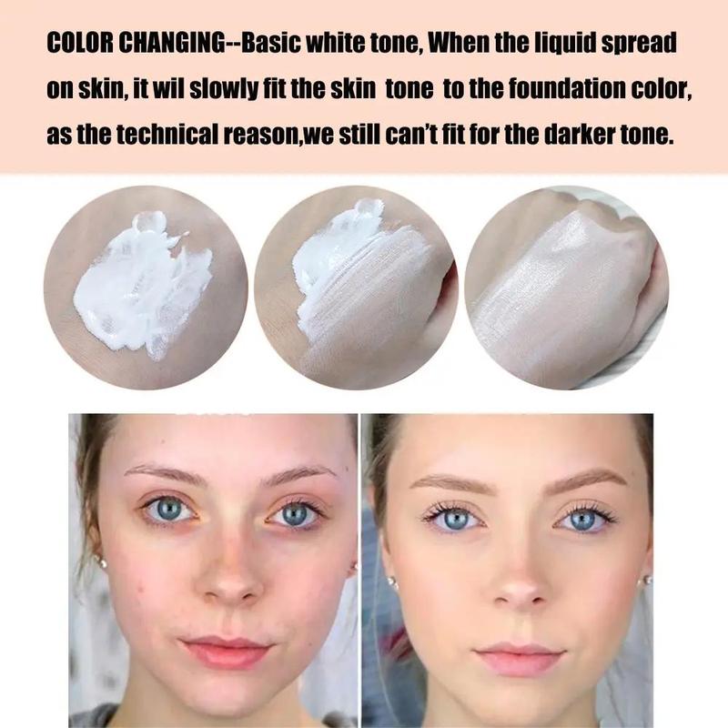 Long Lasting Foundation, 2pcs Lightweight Color Changing Concealer?Foundation, Matte Finish Moisturizing?Makeup Base, Full Coverage Makeup Cream