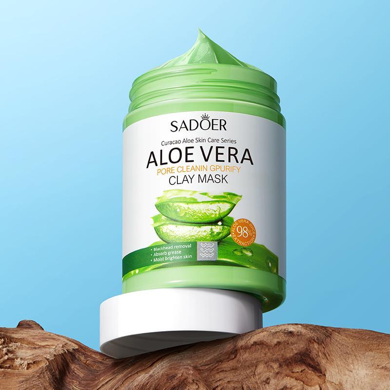 Aloe Vera Clay Mask, Deep Cleansing Pore Cleaning Face Mask, Moisturizing Facial Mask, Face Care Product for Women & Men