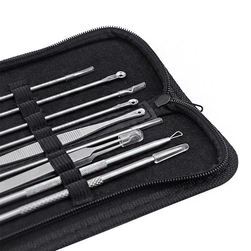 Blackhead Remover Tool Kit, 9pcs Pimple Popper Tool Kit With Storage Bag, Acne Extractor Tool, Face Beauty Skin Care Tool