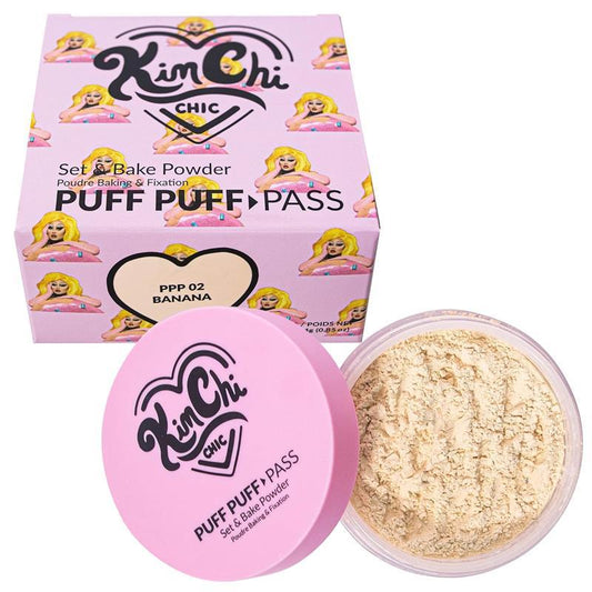 Puff Puff Pass Set & Bake Setting Powder, Translucent Finishing Powder and Color Corrector - Banana