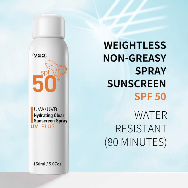 Hydrating Clear Sunscreen Spray  SPF50+++  Quick film-forming Lightweight and moisturizing Easy to spread Facial Skincare Case Radiance