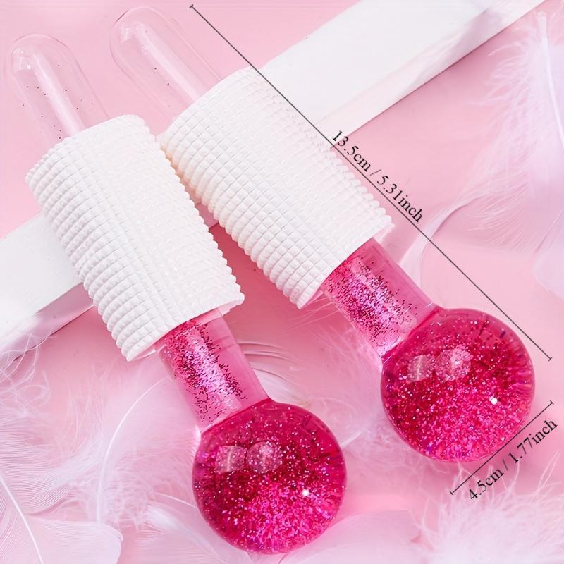 Glitter Ice Ball Face Massage Tool, 2pcs Glitter Ice Ball for Face and Eyes, Face Massage Tool for Reducing Puffiness and Tighten Skin