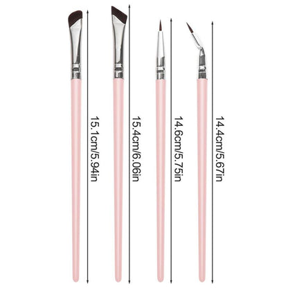 Professional Eye Makeup Brush Set, 4 Counts/set Eyeliner Brush, Eye Shadow Brush, Eyebrow Brush, Makeup Tool For Women, Makeup Products