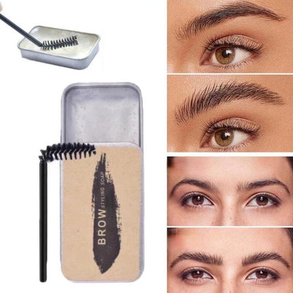 Eyebrow Styling Soap with Eyebrow Brush, 1 Set Eyebrow Shaping Wax Cream & Eyebrow Brush, Long Lasting Eyebrow Gel Eye Brow Stereotyped Cream