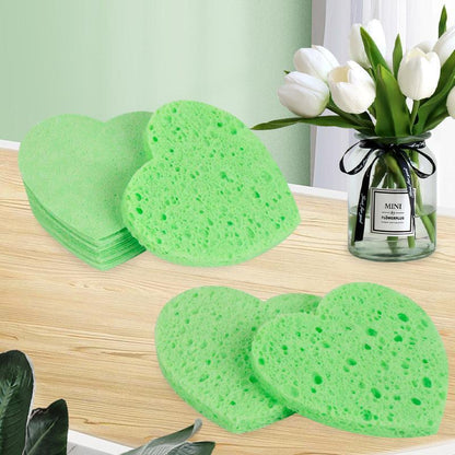 Comfort Heart Shaped Facial Cleansing Puff, 20pcs Portable Compressed Facial Sponge, Daily Use Comfort Facial Skin Care Tool, For Women and Girls