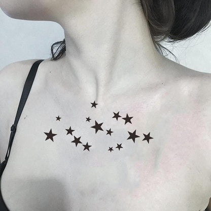 Star Pattern Temporary Tattoo Sticker, Fake Tattoo Sticker, Body Art Decoration, Body?Makeup?Cosmetic?Tool?For Women & Girls