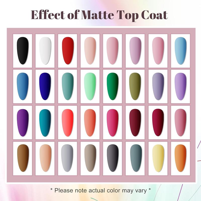 JODSONE 35 PCS Gel Nail Polish Set with 32 Colors Gel polish Kit Base Coat No Wipe Matte GlossyTop Coat Nail Polish Set Green Blue Red Pink Collection Gifts for Women Mother's day gifts