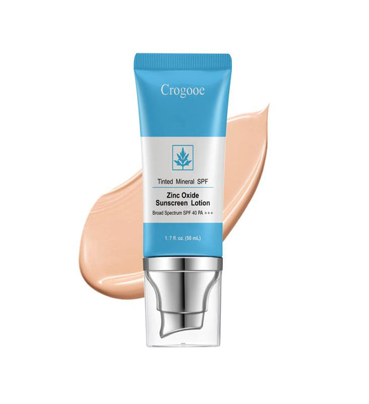 Crogooe Zinc Oxide UV Protective Cream Coloured Creams SPF 40-1.7oz