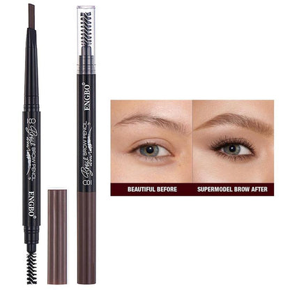 Double-ended Eyebrow Pencil, 5 Counts/set Long Lasting Eyebrow Pencil, Brow Styling Brush, Eye Brow Makeup Tool, Eyebrow Makeup Brushes, Makeup Brushes, Cosmetic Beauty Supplies