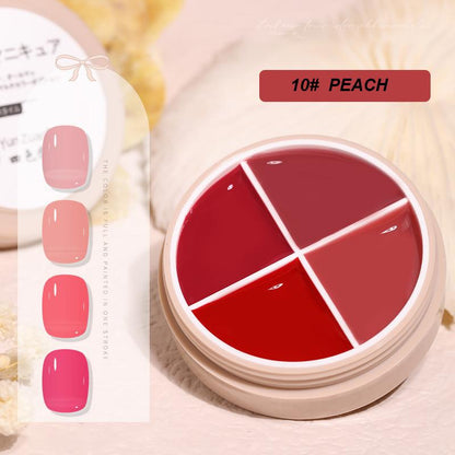 4-Colors Solid Cream Nail Polish Gel Pallet (Come with free brush)