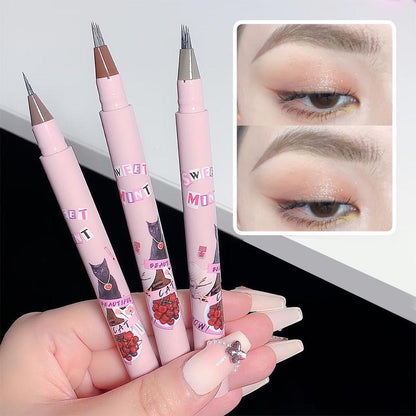 4-claw Eyebrow Pen, 1 Count Waterproof Long Lasting Brow Styling Pen, Brow Shading & Filling Pencil, Eye Brow Makeup Products for Daily Use