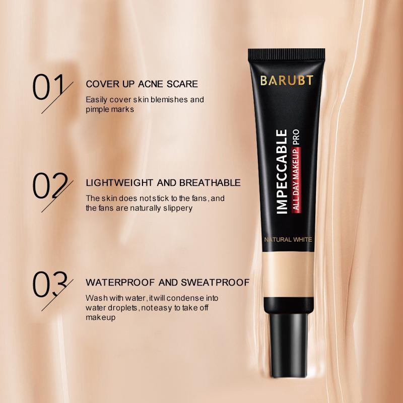 Long-lasting Foundation (1 Piece), Waterproof Concealer, Moisturizing Facial Makeup Product For Women & Girls