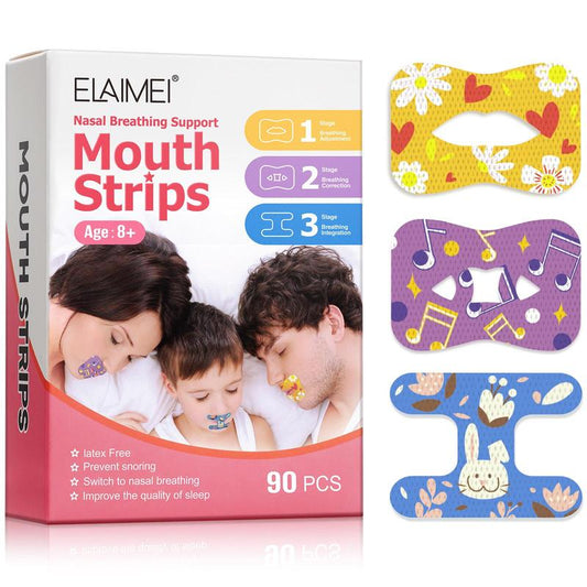 ELAIMEI Universal Closed Mouth Patches For Adults And Children, 90pcs 3 In 1?Patches To Correct The Bad Habit Of Breathing Through The Mouth And Improve The Quality Of Sleep Better Healt