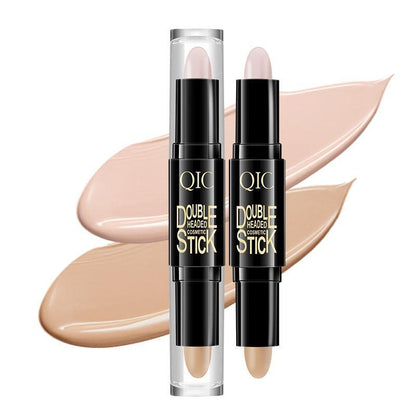 2 In 1 Double-end Highlight & Contour Stick, Versatile Makeup Balm Stick For Highlighting, Brightening, Contouring, Concealing, Shadow Drawing, Portable Multifunctional Makeup Stick