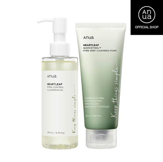 [Anua Official Shop] Double CleanserDuo for Facial Cleansing Foam Korean Skincare Clear Deep Cleansing Exfoliate Hydrating