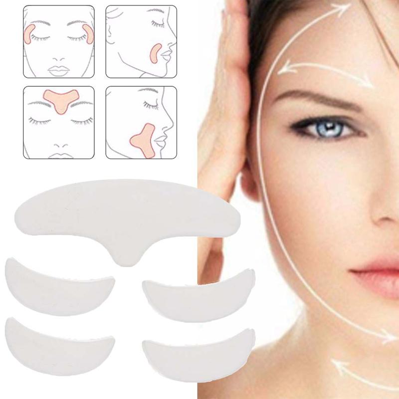 5Pcs Anti Wrinkle Silicone Patch Pad Skin Lifting Reusable Washable Forehead Eye Face Patch Skincare Smooth