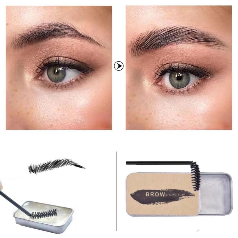 Eyebrow Styling Soap with Eyebrow Brush, 1 Set Eyebrow Shaping Wax Cream & Eyebrow Brush, Long Lasting Eyebrow Gel Eye Brow Stereotyped Cream