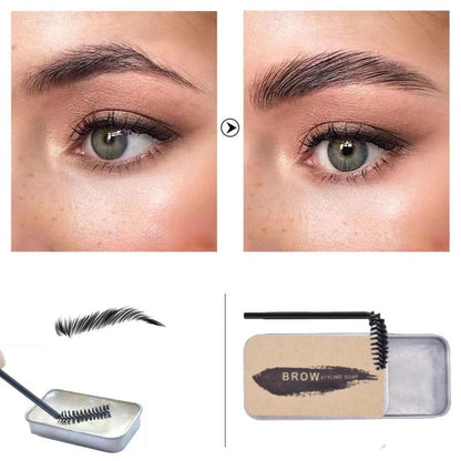 Eyebrow Styling Soap with Eyebrow Brush, 1 Set Eyebrow Shaping Wax Cream & Eyebrow Brush, Long Lasting Eyebrow Gel Eye Brow Stereotyped Cream