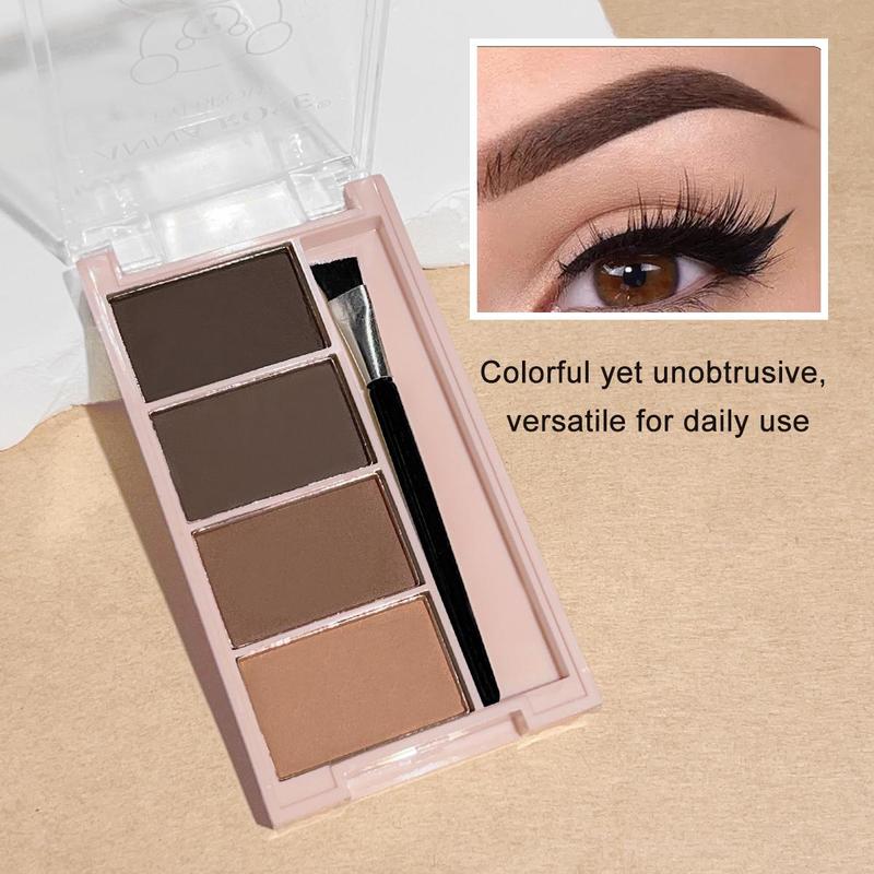 4 Color Eyebrow Powder Palette (1 Piece), Long Lasting Waterproof Eyebrow Powder, Smudge Proof Eye Brow Product For Women & Girls, Makeup Accessories