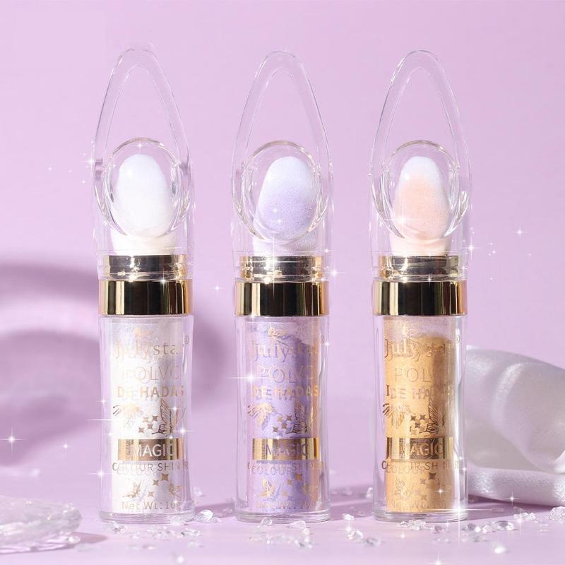 Shimmer Highlighter Powder Set, 6pcs Glitter Highlighter Stick With Sponge Head, Long Lasting Pearly Makeup Powder, Suitable for Festivals Parties And Stages