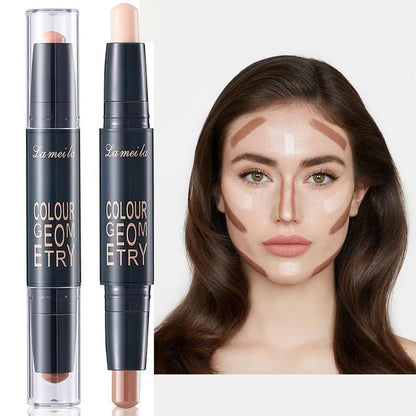 New Cream Stick 2 in 1 Contouring Sticks, Creamy Face Shaping Stick with Light Texture Highlighter for Women Face Primer Base