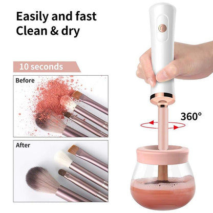 Electric Brush Cleaner Machine, Battery Required Makeup Brush Cleaner Dryer without Batteries, Automatic Brush Cleaner, Makeup Brush Tools, Cosmetic Cleansing Tool