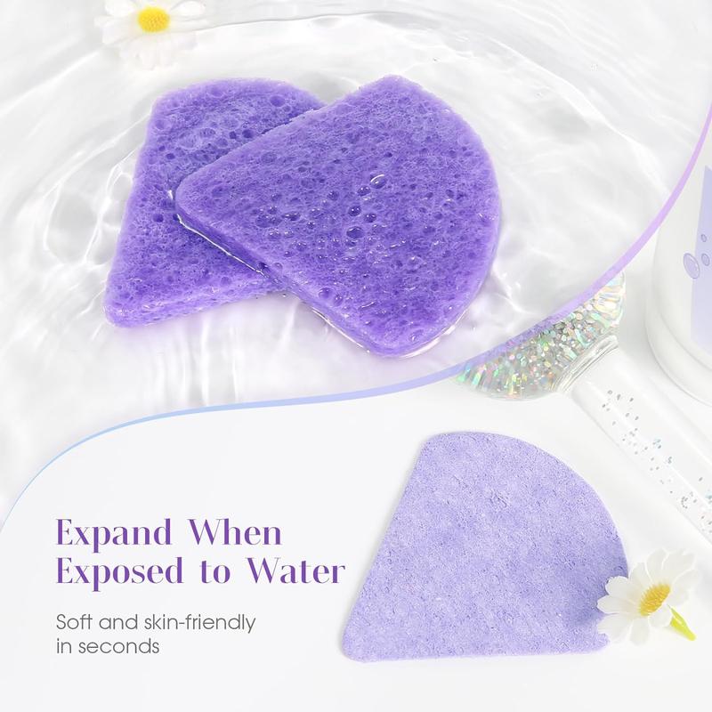 Compressed Facial Sponges, 60pcs/set Triangular Shaped Face Sponges, Washing Face Exfoliator Sponge, Natural Reusable Facial Sponge for Estheticians Cosmetic Spa