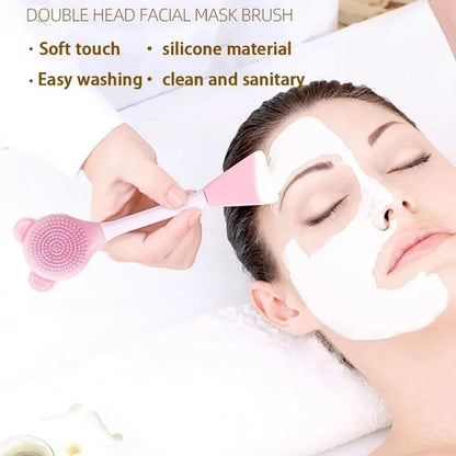 Random Color Silicone Facial Cleansing Brushes, 4pcs/set Double-ended Face Mask Brushes, Soft Skin-friendly Cleansing Tools, Skincare Tool Kit