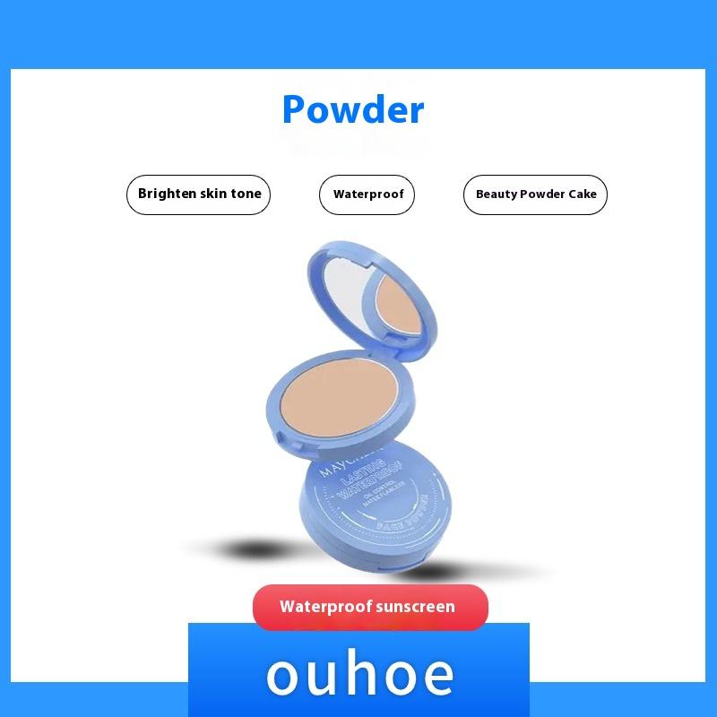 Ouhoe fog dry wet dual-use powder makeup natural concealer durable waterproof powder facial makeup