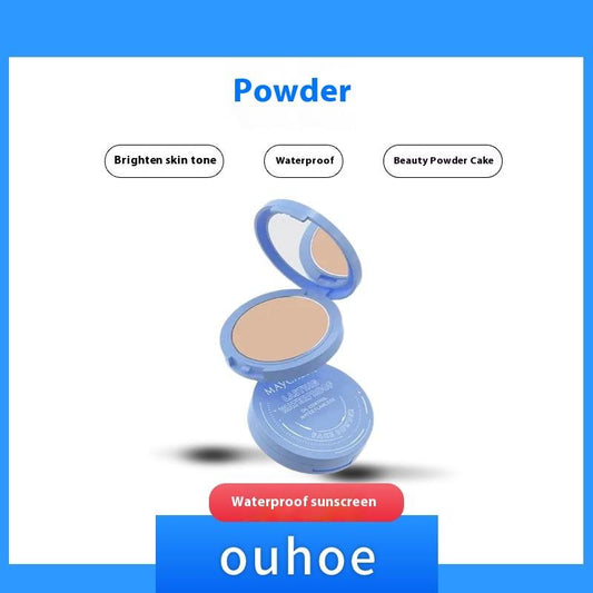 Ouhoe fog dry wet dual-use powder makeup natural concealer durable waterproof powder facial makeup