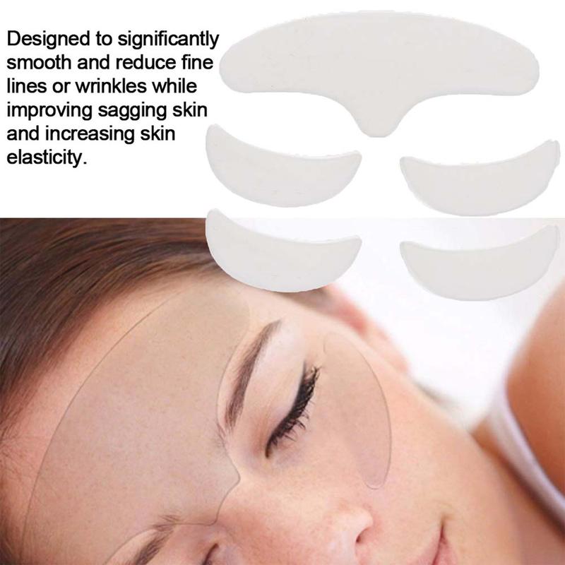 5Pcs Anti Wrinkle Silicone Patch Pad Skin Lifting Reusable Washable Forehead Eye Face Patch Skincare Smooth