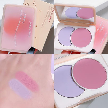 Long Lasting Two Colors Blush, Natural Blush For Daily Makeup, Lightweight Soft Color Shadow Blush