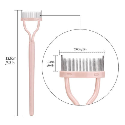 Portable Eyelash Cosmetic Comb,?Summer?Comfort Foldable Semi-arc Steel Needle Eyelash Comb, Beauty Makeup Tool for Women Girls, Cosmetic Tool for Home & Travel