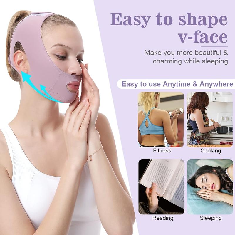 V-shaped Face Lifting Bandage, Breathable Double Lift Belt, Cooling Face Lifting Bandage for Women & Girls, Facial Skin Care Tool