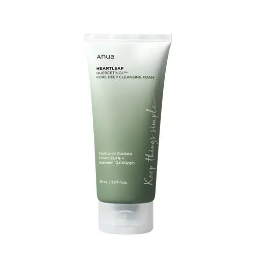 Anua - Heartleaf Quercetinol Pore Deep Cleansing Foam (150ml) Facial Cleanser for Double Cleansing, BHA, Hyaluronic Acid, Facial Wash, Blackhead Remover, Skincare Skin Repair