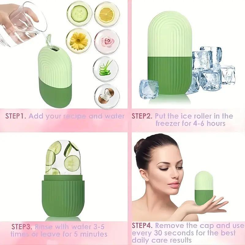 Random Color Portable Ice Face Rollers, 2pcs Facial Contour Massagers For Naturally Conditioning, Facial Mold Cube Ice Rollers, Ice Mold Ice Compress Skin Care Tools For Women