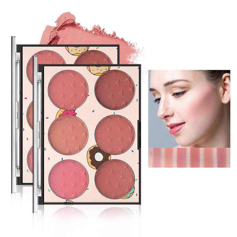 6 Color Blush Palette, Matte Blush, Blush Powder, Cheeks Contour Blush Pressed Powder, Soft Color Shadow Natural Look Blush Lightweight Blush,