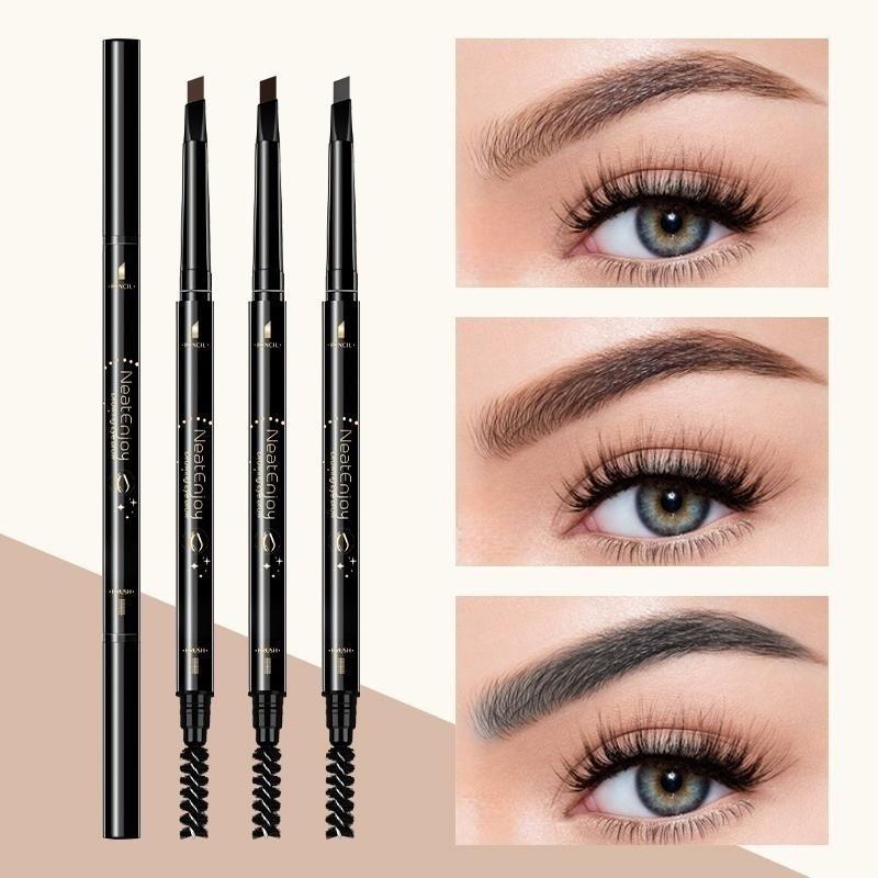 Waterproof Double-ended Eyebrow Pencil, 3pcs/set Long Lasting Eyebrow Pencil, Brow Styling Brush, Eye Brow Makeup Tool, Makeup Accessories