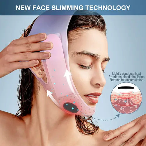 JUSRON Reusable V-line Shaping Face Msak High elasticity Soft Silicone Chin Strap Face Shaper to Removing Double Chin for Women and Men