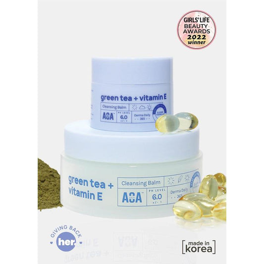 AOA Skin Green Tea + Vitamin E Cleansing Balm Sensitive Skin Fragrance Free All Skin Types Hydrating