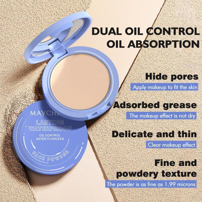 Long-lasting Oil Control Pressed Powder for Summer Gift, 1/3 Counts Matte Flawless Makeup Setting Powder, Summer Back To School Makeup Cosmetic, Makeup Products