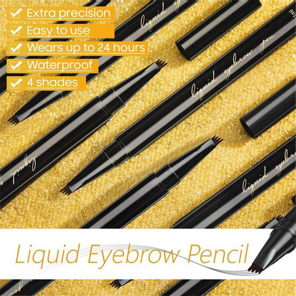 Eyebrow Pencil Microblading Eyebrow Pencil - Waterproof & Long - Lasting Eye Makeup Eyebrow Pen With 4 Micro-Fork Tip for Hair-Like and Natural - Looking Brows