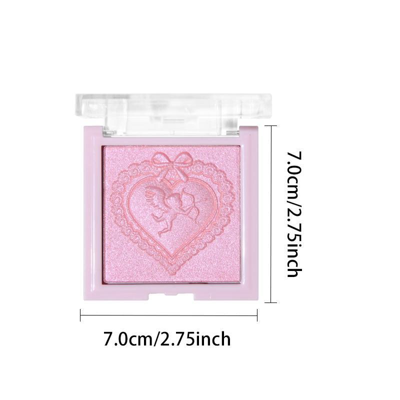 Heart Shaped Highlighter Palette, Shimmering Highlighter Powder, Long Lasting Pearly Makeup Palette, Facial Brightening Cosmetics